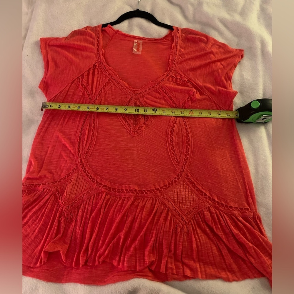 Free People Heirloom Coral Top - Picture 5 of 11